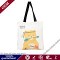 Halloween Cute Graphic White Canvas Tote Bags for Crafts with Square Bottom